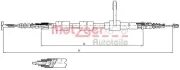 Seilzug, Feststellbremse hinten rechts METZGER AUTOTEILE 251.33