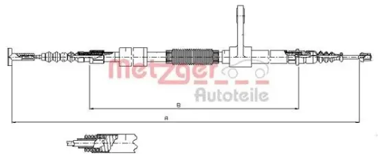 Seilzug, Feststellbremse hinten links METZGER AUTOTEILE 251.34 Bild Seilzug, Feststellbremse hinten links METZGER AUTOTEILE 251.34