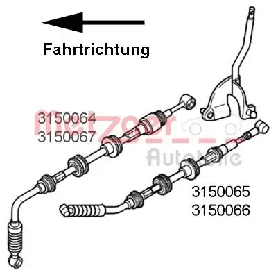 Seilzug, Schaltgetriebe METZGER 3150065