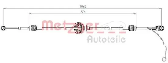 Seilzug, Schaltgetriebe links METZGER 3150301 Bild Seilzug, Schaltgetriebe links METZGER 3150301