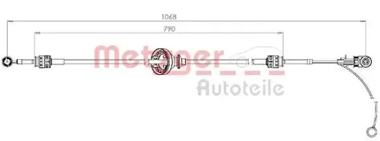 Seilzug, Schaltgetriebe rechts METZGER AUTOTEILE 3150302 Bild Seilzug, Schaltgetriebe rechts METZGER AUTOTEILE 3150302
