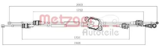 Seilzug, Schaltgetriebe METZGER 3150305 Bild Seilzug, Schaltgetriebe METZGER 3150305