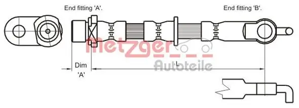 Bremsschlauch METZGER 4110002