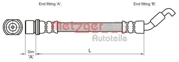 Bremsschlauch METZGER 4110033