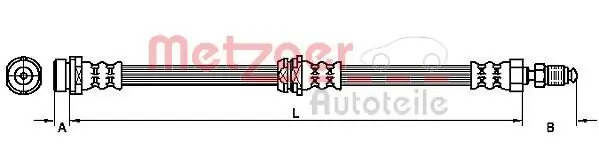 Bremsschlauch Vorderachse links Vorderachse rechts METZGER 4110038