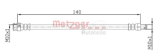 Bremsschlauch METZGER 4110106 Bild Bremsschlauch METZGER 4110106