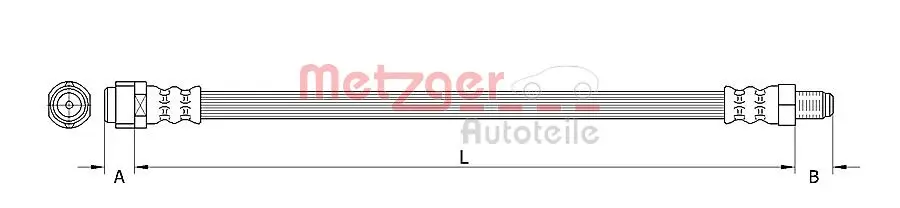 Bremsschlauch Vorderachse links Vorderachse rechts METZGER AUTOTEILE 4110126