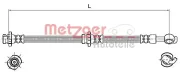 Bremsschlauch Hinterachse links METZGER 4110129