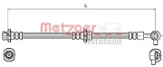 Bremsschlauch Vorderachse links METZGER 4110131