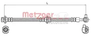 Bremsschlauch Vorderachse rechts METZGER 4110132