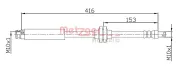 Bremsschlauch Hinterachse links Hinterachse rechts METZGER 4110475