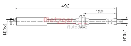 Bremsschlauch Hinterachse links Hinterachse rechts METZGER AUTOTEILE 4110476 Bild Bremsschlauch Hinterachse links Hinterachse rechts METZGER AUTOTEILE 4110476