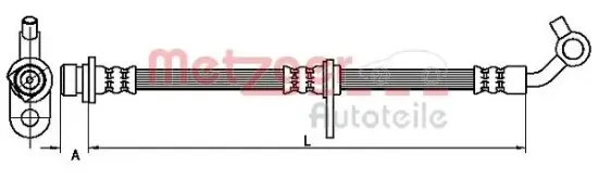 Bremsschlauch Hinterachse links Hinterachse rechts METZGER AUTOTEILE 4110499 Bild Bremsschlauch Hinterachse links Hinterachse rechts METZGER AUTOTEILE 4110499