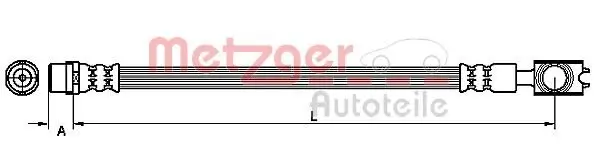 Bremsschlauch Hinterachse links Hinterachse rechts METZGER 4110521