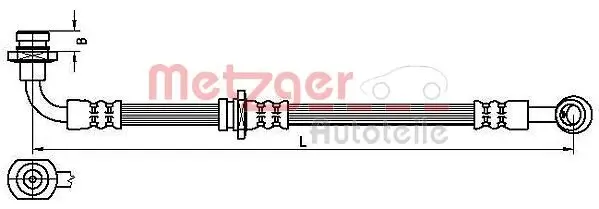 Bremsschlauch Vorderachse links METZGER AUTOTEILE 4110529