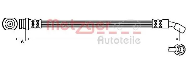Bremsschlauch Vorderachse rechts METZGER AUTOTEILE 4110530