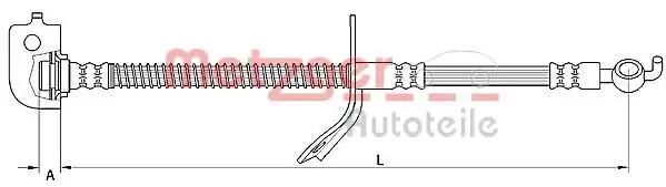 Bremsschlauch Vorderachse links METZGER 4110736