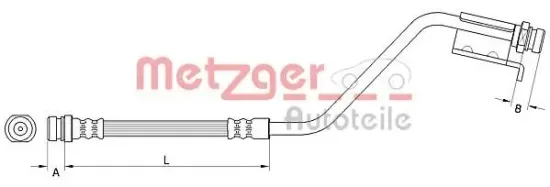 Bremsschlauch Hinterachse links METZGER 4110825 Bild Bremsschlauch Hinterachse links METZGER 4110825