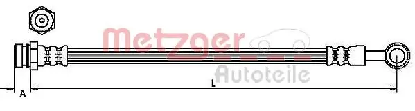 Bremsschlauch Hinterachse links Hinterachse rechts METZGER AUTOTEILE 4110829