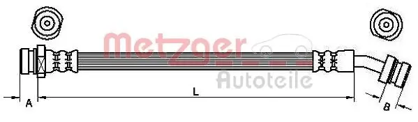 Bremsschlauch Hinterachse rechts innen METZGER AUTOTEILE 4110833