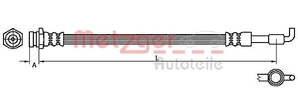 Bremsschlauch Hinterachse links Hinterachse rechts METZGER 4110880