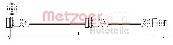 Bremsschlauch Vorderachse links Vorderachse rechts METZGER 4111034