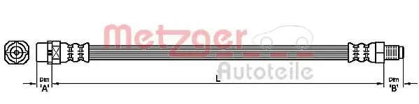 Bremsschlauch Hinterachse links Hinterachse rechts METZGER AUTOTEILE 4111099