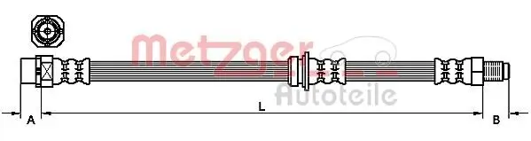 Bremsschlauch Vorderachse links Vorderachse rechts METZGER AUTOTEILE 4111098