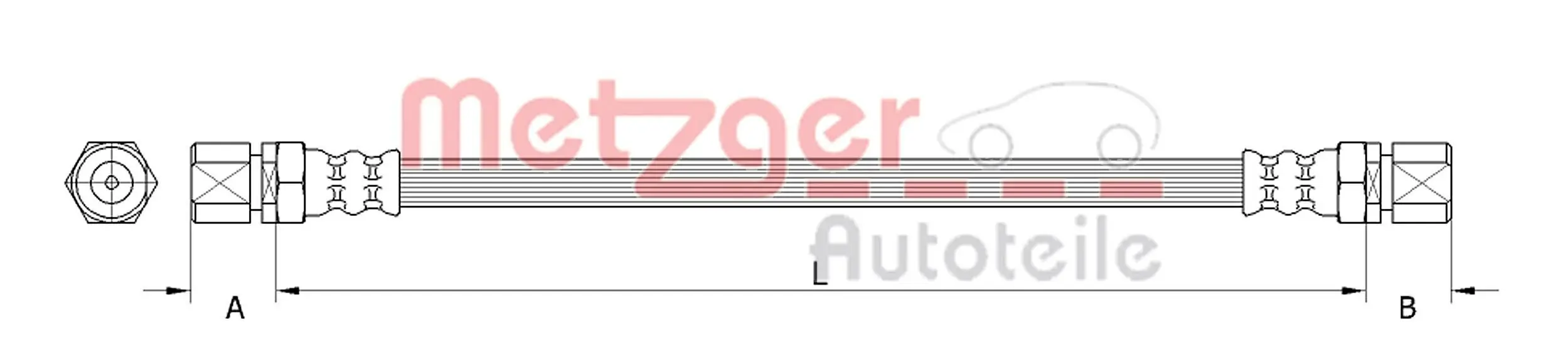 Bremsschlauch Vorderachse links Vorderachse rechts METZGER AUTOTEILE 4111132