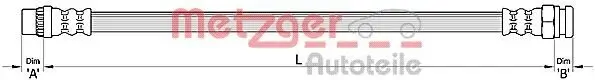 Bremsschlauch Hinterachse links Hinterachse rechts METZGER AUTOTEILE 4111141