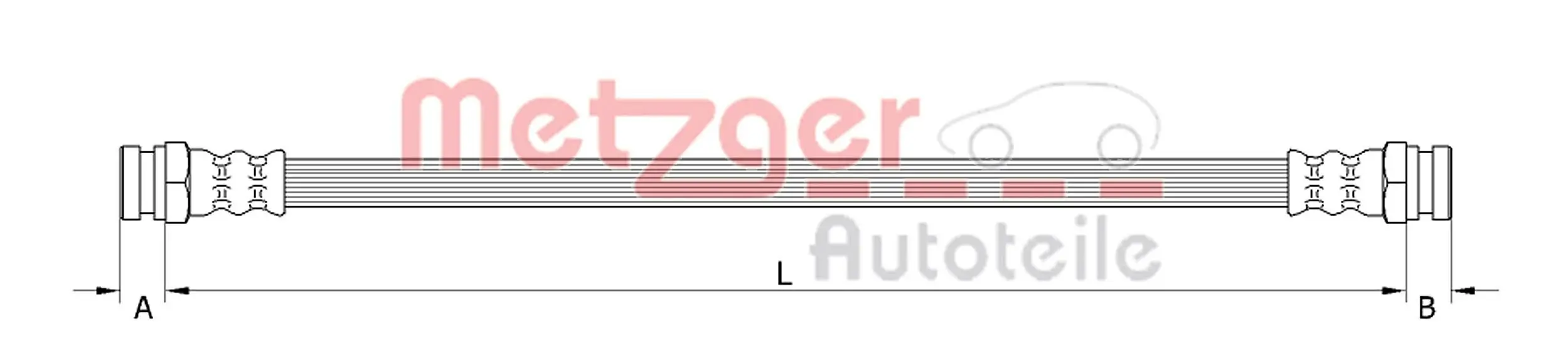 Bremsschlauch Hinterachse links innen METZGER AUTOTEILE 4111395