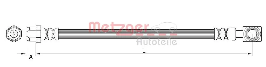 Bremsschlauch Hinterachse links Hinterachse rechts METZGER 4111437