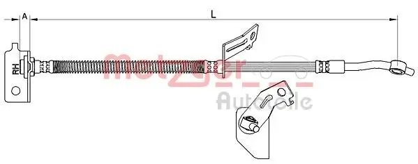 Bremsschlauch Vorderachse links METZGER 4111457