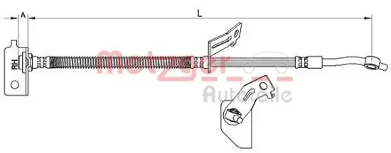 Bremsschlauch Vorderachse links METZGER 4111457 Bild Bremsschlauch Vorderachse links METZGER 4111457