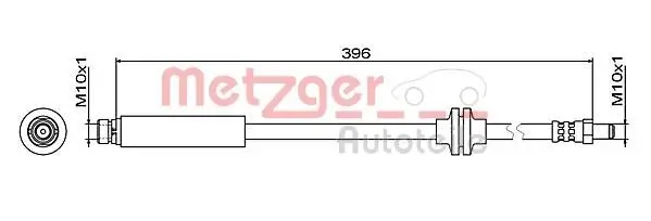 Bremsschlauch Hinterachse links Hinterachse rechts METZGER 4111470