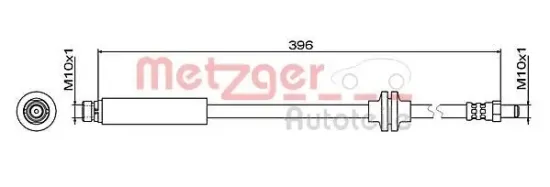 Bremsschlauch Hinterachse links Hinterachse rechts METZGER 4111470 Bild Bremsschlauch Hinterachse links Hinterachse rechts METZGER 4111470