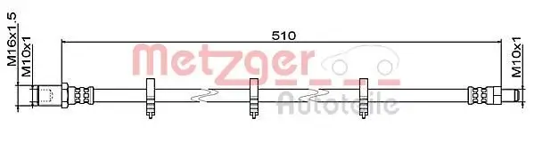 Bremsschlauch METZGER 4111486