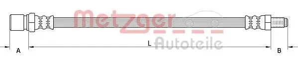 Bremsschlauch Vorderachse links Vorderachse rechts METZGER AUTOTEILE 4111548