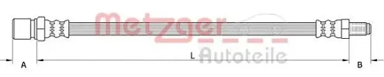Bremsschlauch Vorderachse links Vorderachse rechts METZGER AUTOTEILE 4111548 Bild Bremsschlauch Vorderachse links Vorderachse rechts METZGER AUTOTEILE 4111548