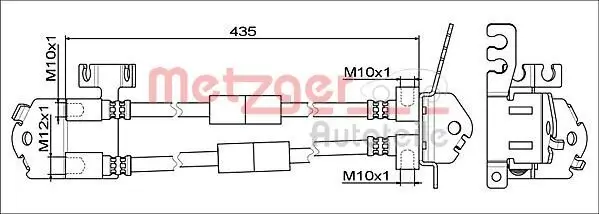 Bremsschlauch Hinterachse mitte METZGER 4111557