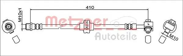 Bremsschlauch Vorderachse links METZGER 4111607