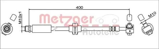 Bremsschlauch Vorderachse rechts METZGER 4111622 Bild Bremsschlauch Vorderachse rechts METZGER 4111622