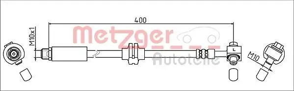 Bremsschlauch Vorderachse links METZGER AUTOTEILE 4111623