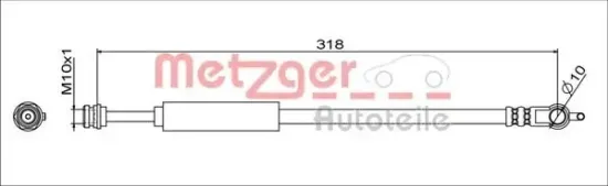 Bremsschlauch Hinterachse links Hinterachse rechts METZGER 4111629 Bild Bremsschlauch Hinterachse links Hinterachse rechts METZGER 4111629