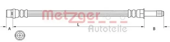 Bremsschlauch Vorderachse links Vorderachse rechts METZGER AUTOTEILE 4111639 Bild Bremsschlauch Vorderachse links Vorderachse rechts METZGER AUTOTEILE 4111639