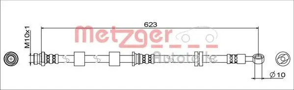 Bremsschlauch Vorderachse rechts METZGER 4111742