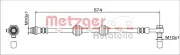 Bremsschlauch Hinterachse rechts METZGER 4111760