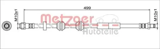 Bremsschlauch Vorderachse links Vorderachse rechts METZGER 4111776 Bild Bremsschlauch Vorderachse links Vorderachse rechts METZGER 4111776