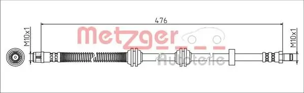 Bremsschlauch Hinterachse links Hinterachse rechts METZGER AUTOTEILE 4111788