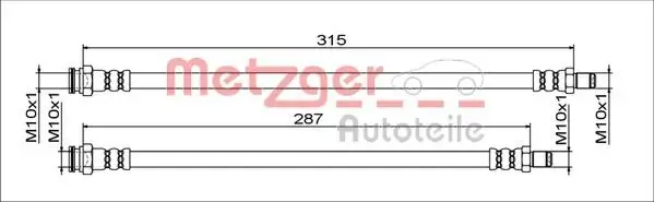 Bremsschlauch Hinterachse links Hinterachse rechts innen METZGER 4111791